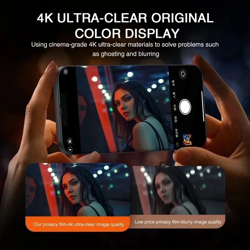 Sichtschutz-Displayschutzfolie aus gehärtetem Glas für iPhone 15 14 13 – Bild 3