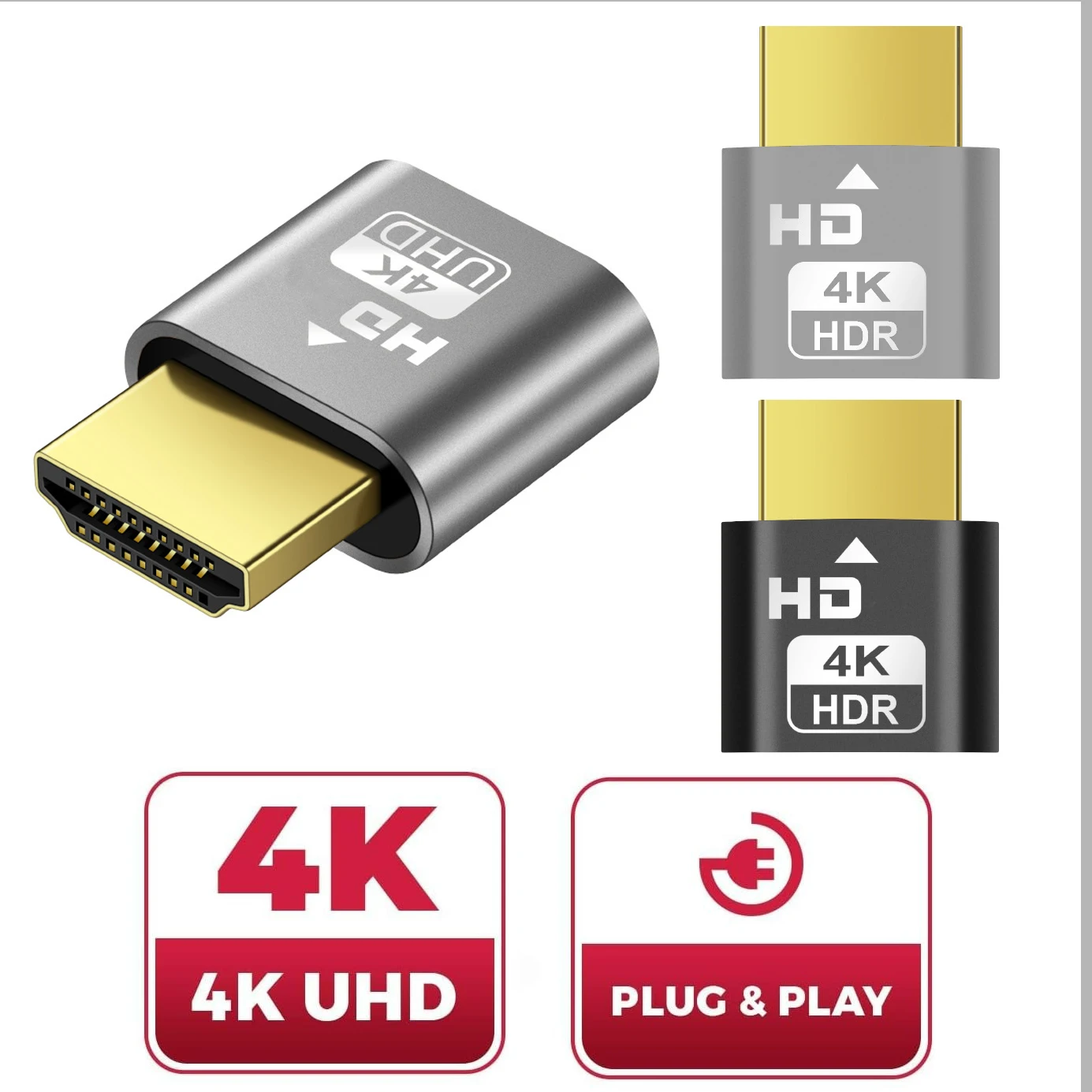 4K Virtual Monitor EDID Emulator HDMI-kompatibel 2,0 Dummy Stecker Headless Ghost Display Adapter Unterstützt