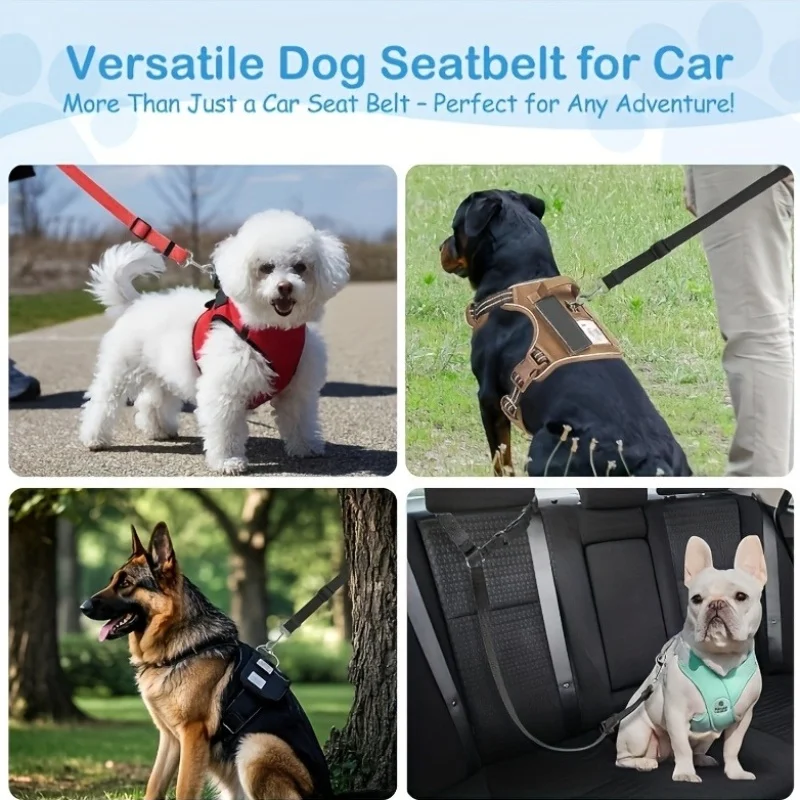1 Verstellbarer Sicherheitsgurt für Hunde mit G-förmiger – Bild 4