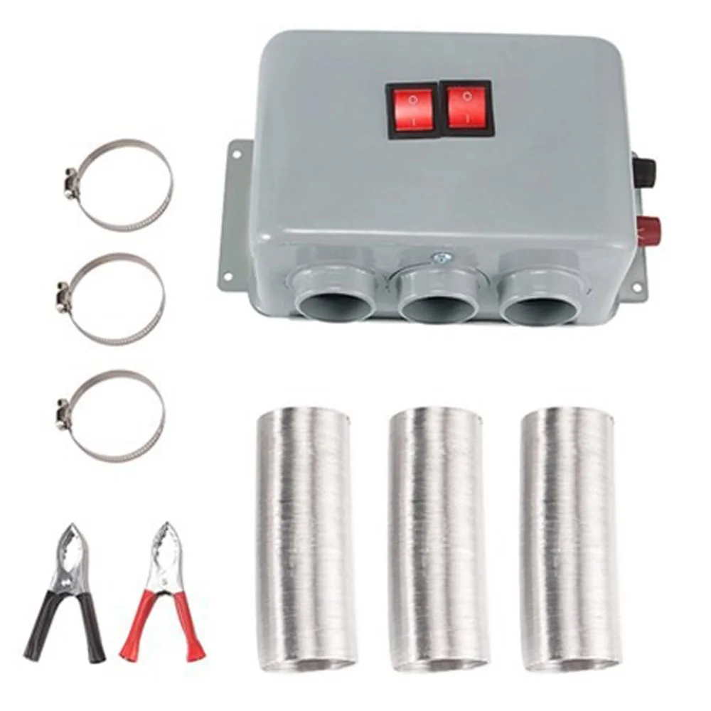 12 V/24 V Autoheizung, 3 Löcher, 600 W-800 W, elektrischer Heizlüfter, beschlagfrei, geräuscharm, tragbarer