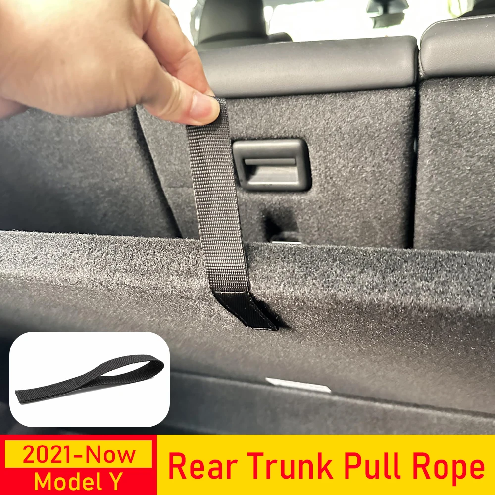 Tesla Modell Y Hinten Stamm Seil Kordelzug Öffnen Schwanz Box Abdeckung Griff Pull Strap Auto Organizer