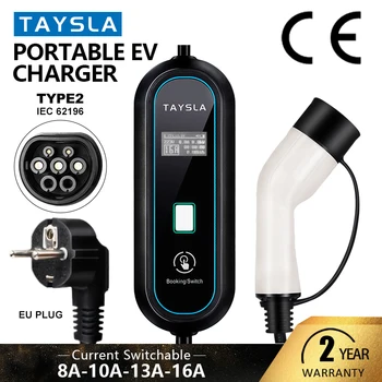 Taysla haushalts elektroauto ladegerät 16a max 220v tragbares ev ladegerät typ 2 iec ladekabel für elektro