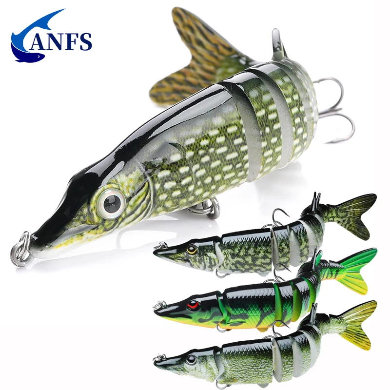 ANFS Angelköder für Barschforellen, mehrfach gegliederte Swimbaits, langsam sinkende bionische Schwimmköder