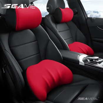 SEAMETAL Auto-Kopfstützenkissen, Ergonomie, Lordosenstütze, ultraweiches Memory-Schaum-Nackenkissen