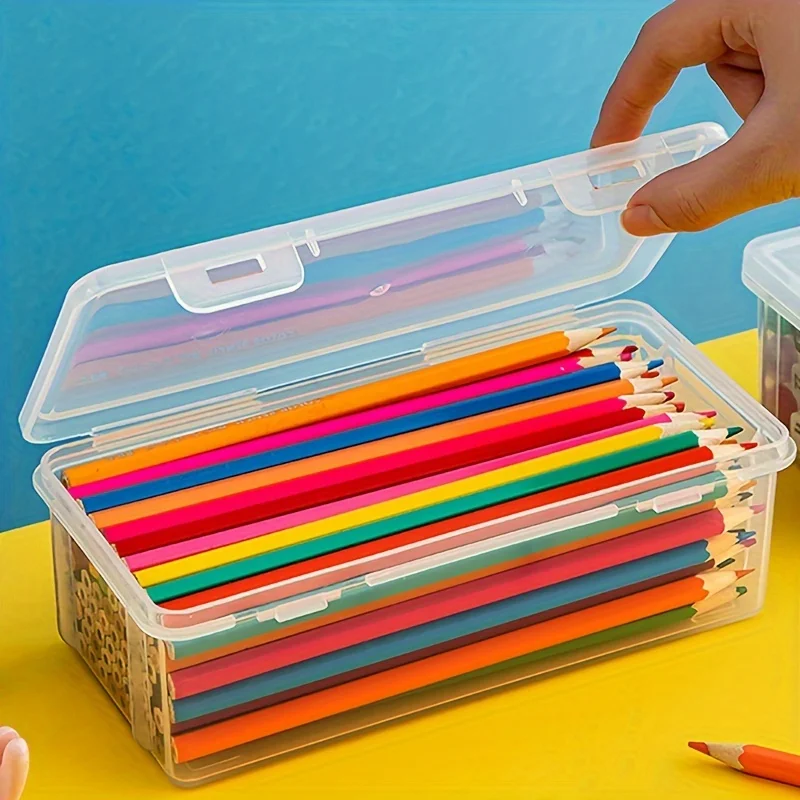 Transparente Kunststoff-Bleistiftboxen mit großer Kapazität (2 Stück) – Bild 5