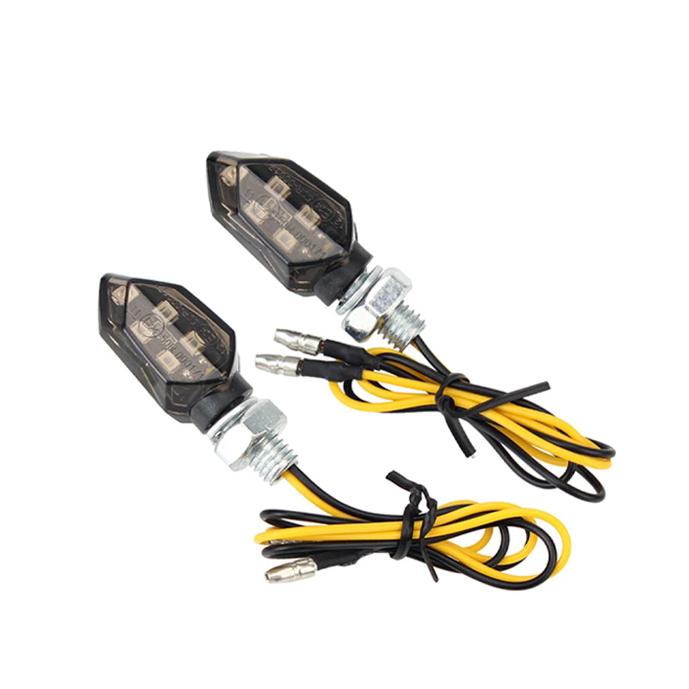 Universal Mini Motorrad Rauch Objektiv Blinker Licht 5LED 12V Bernstein Blinker Anzeige Lampe Zwei draht