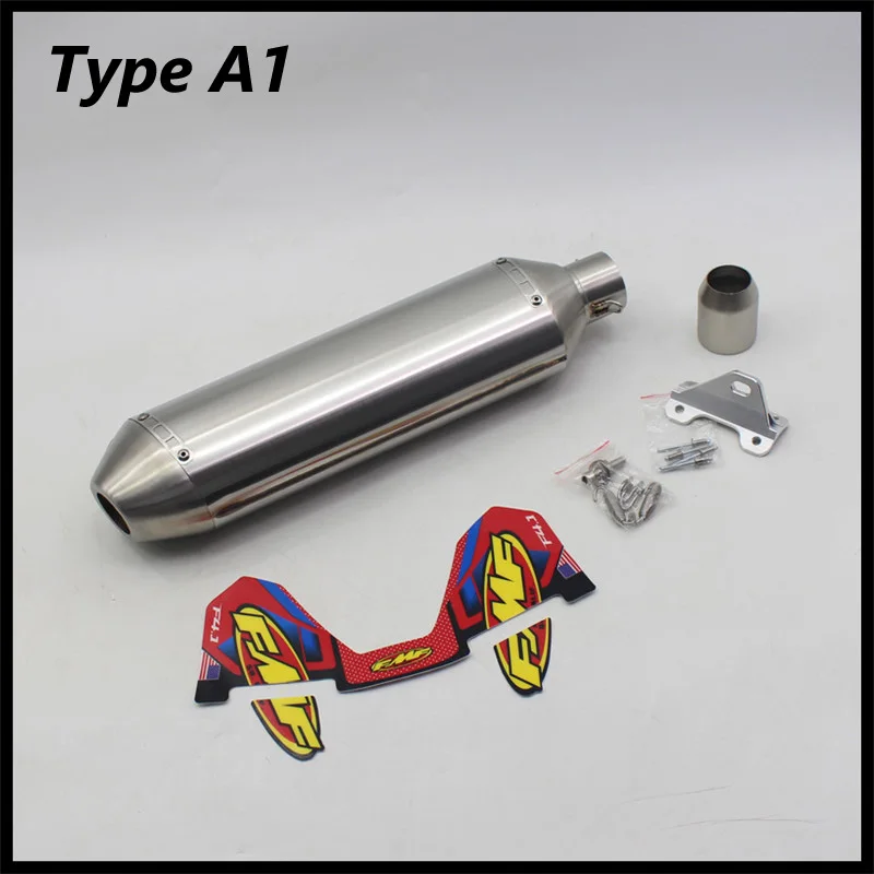 Länge 470mm Einlass 51mm Motorrad-Auspuffrohr FMF 4T Schalldämpfer mit Halterung Universal Motorrad Motocross