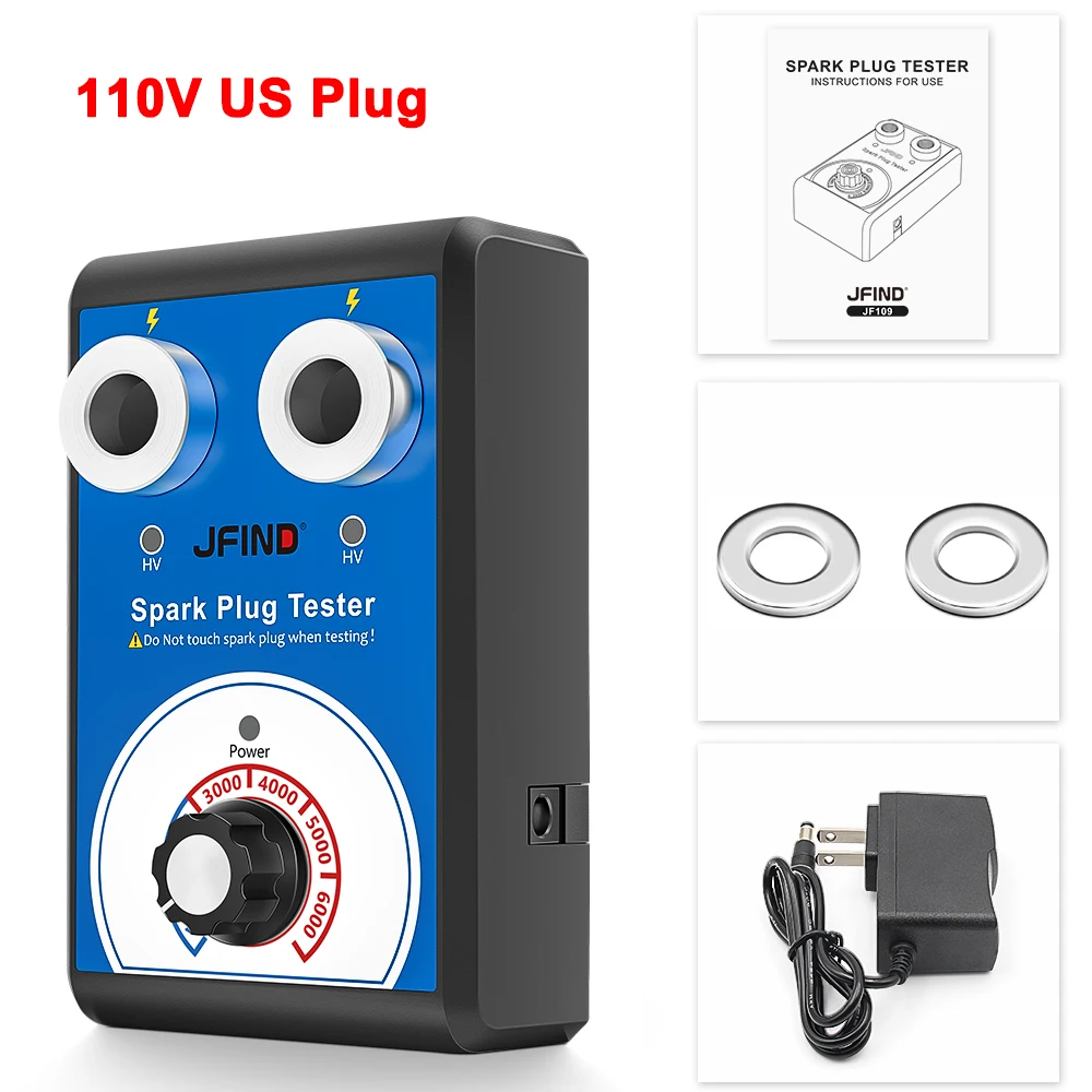 Zündkerzentester Doppelloch-Diagnosetool Auto 12V Zündprüfer 0-6000 U/min Auto Motor Zünddetektor Werkzeuge