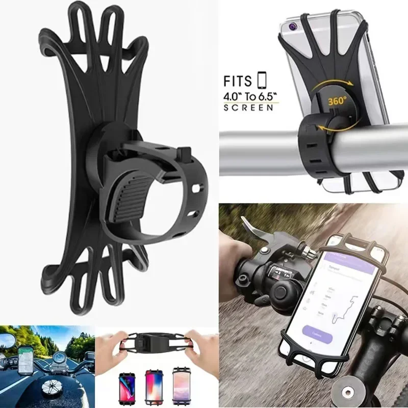360° drehbarer Fahrrad- und Motorrad-Telefonhalter, Silikonhalterung – Bild 5