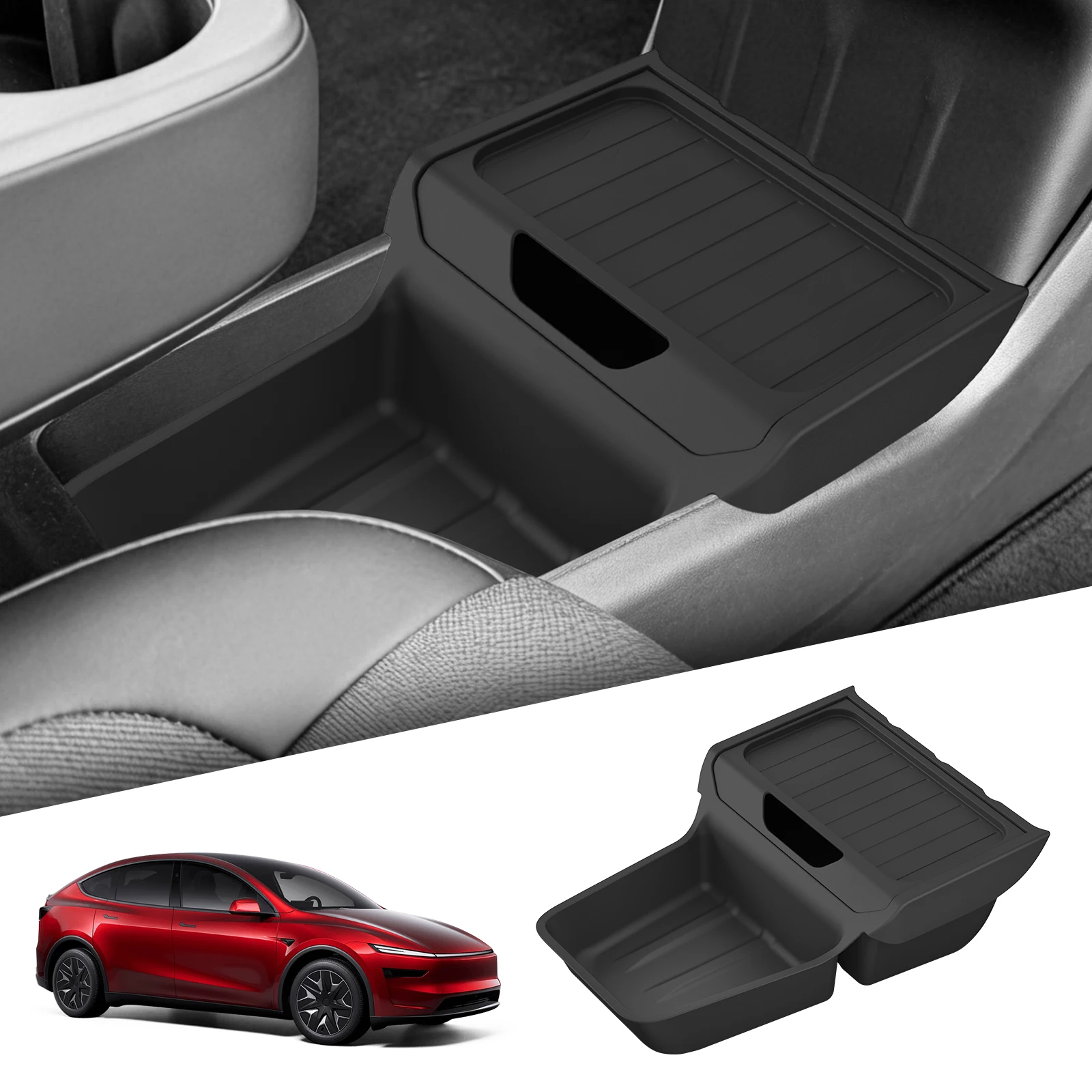 Tesla Model Y Juniper Standard RWD 2026 2025 Mittelkonsole Untere Aufbewahrungsbox TPE Zentraler