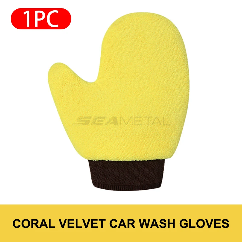 SEAMETAL Farbreiniger Mikrofaser Chenille Autowaschhandschuh Auto Reinigungshandschuh Handschuhe Home Duster
