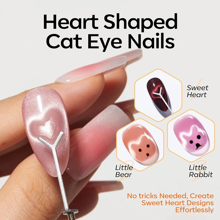 Cat-Eye-Nagel-Magnet-Werkzeug-Set, französische Tipps (6 Stück) – Bild 5