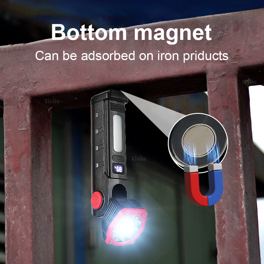 LED-Arbeitsleuchte 90 ° Drehbare Magnetische Taschenlampe – Bild 3