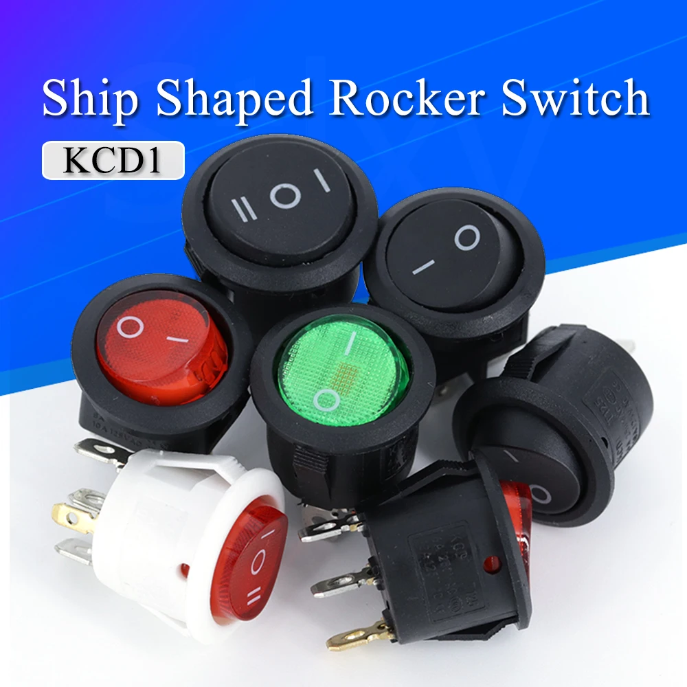 ON/OFF Runde Rocker Schalter LED beleuchtet Auto Dashboard Dash Boot Van 12V 24V / 6A 250V / 10A 125V 2/3/4PIN