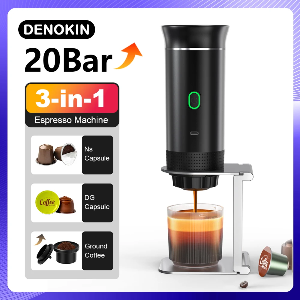 Drahtlose elektrische tragbare Espressomaschine für Auto und Zuhause, Camping, Kaffeemaschine