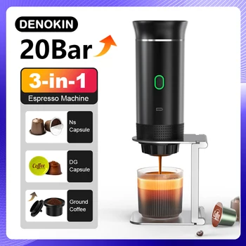 Drahtlose elektrische tragbare Espressomaschine für Auto und Zuhause, Camping, Kaffeemaschine
