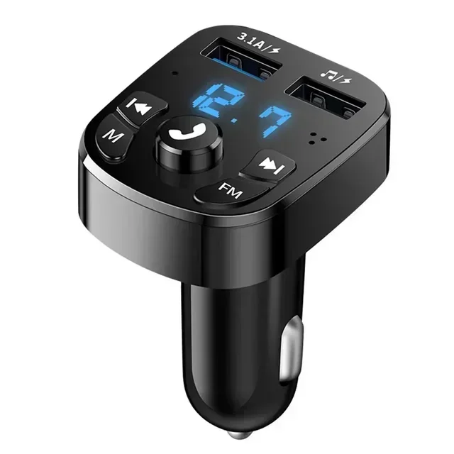 Auto-Freisprecheinrichtung, Bluetooth-kompatibel 5.0, FM-Transmitter, Auto-Kit, MP3-Modulator, Player