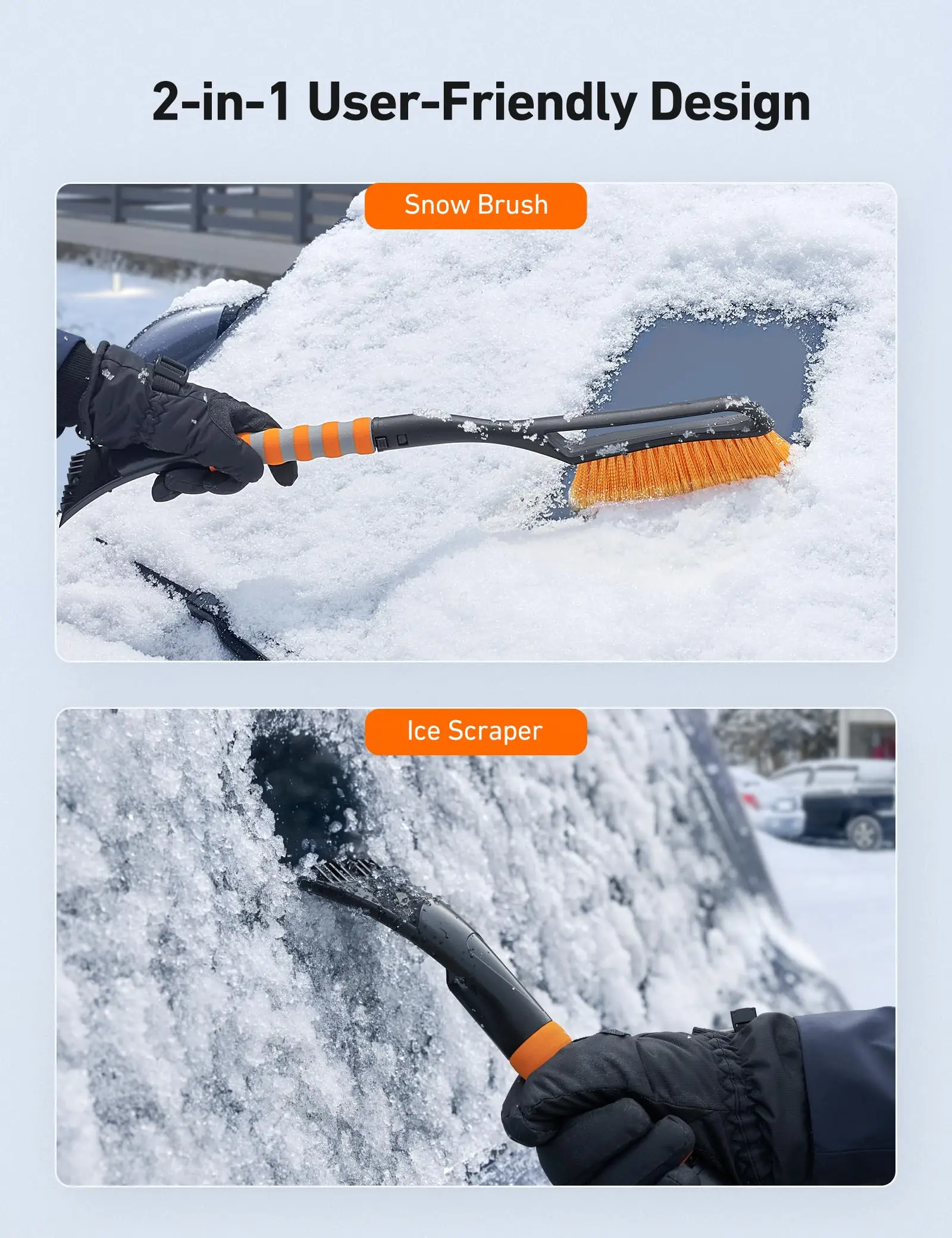 68 cm große Schneebürsten und Eiskratzer für die Windschutzscheibe des – Bild 2