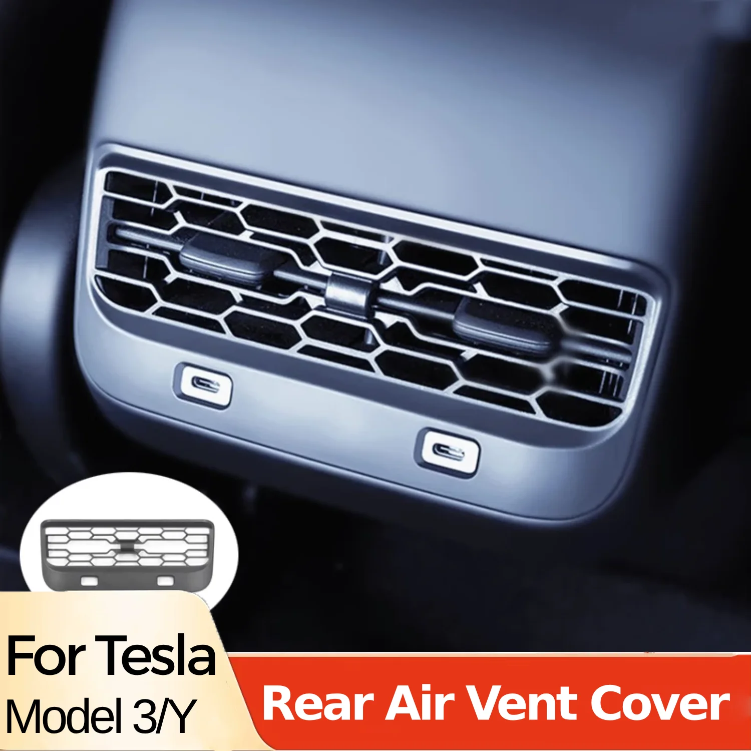 Hinten Air Vent Abdeckung Für Tesla Modell 3Y Zubehör Mittelkonsole Armlehne Box Zurück Conditioner Outlet