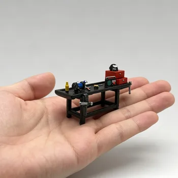 1/64 Diorama Auto-Modell Reparatur-Werkbank Modell-Werkstattszene: Whiteboard-Werkbank Zubehör Garage