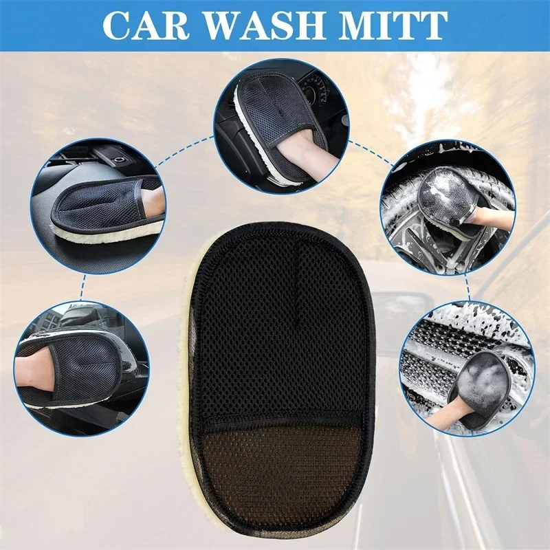 Auto Reinigung Schwamm Handschuh Auto Polieren Waschen Mitt Handschuhe – Bild 5