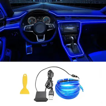 5m Auto Innenraum LED-Streifen Licht Neon El Verkabelung dekorative Lampe für Auto DIY flexible Umgebungs