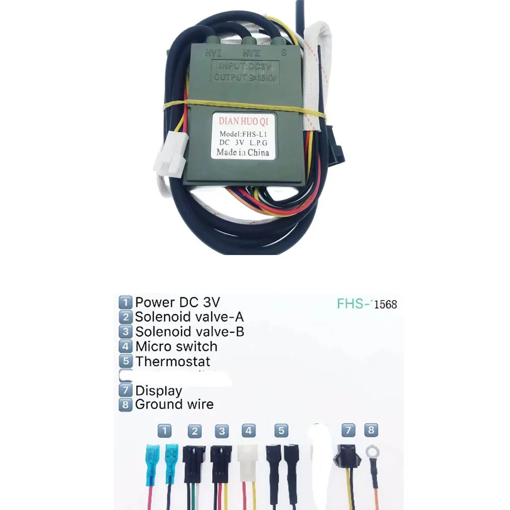 15 Drähte Modell 1568 Universal DC 3V Gasherd Doppelte Zündung mit Temperaturregelung und Display (8 Stück)