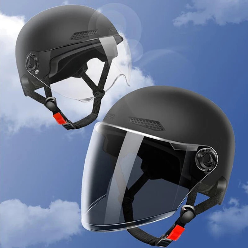 Halbhelm für Erwachsene mit Schutzbrille für Motorrad und Fahrrad - Cartoon-Design, 3C-zertifiziert für Männer