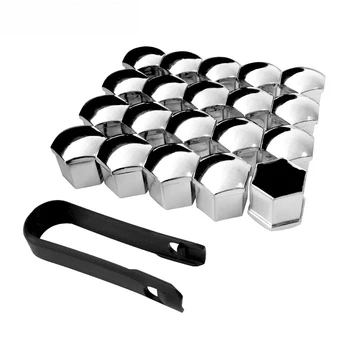 Universal Anti-Rost 17/19/21mm Chrom Glänzend ABS Auto Trim Reifen Rad Mutter schraube Bolzen (20 Stück)