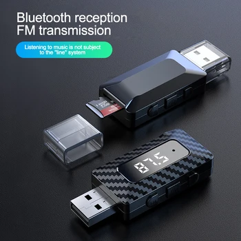 Auto Bluetooth 5,3 FM Sender Empfänger Freisprechen Anruf Mini USB Power Wireless Adapter Auto Audio Für Auto