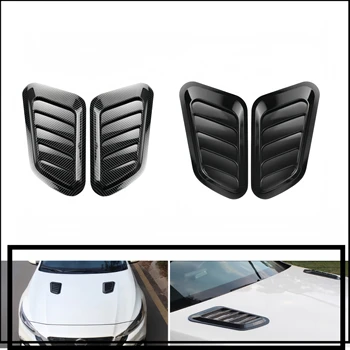 Universal Carbon Faser Universal Auto Haube Scoop Lufteinlass Schnelle Fluss Vent Dekorative Trim Styling 2PCS