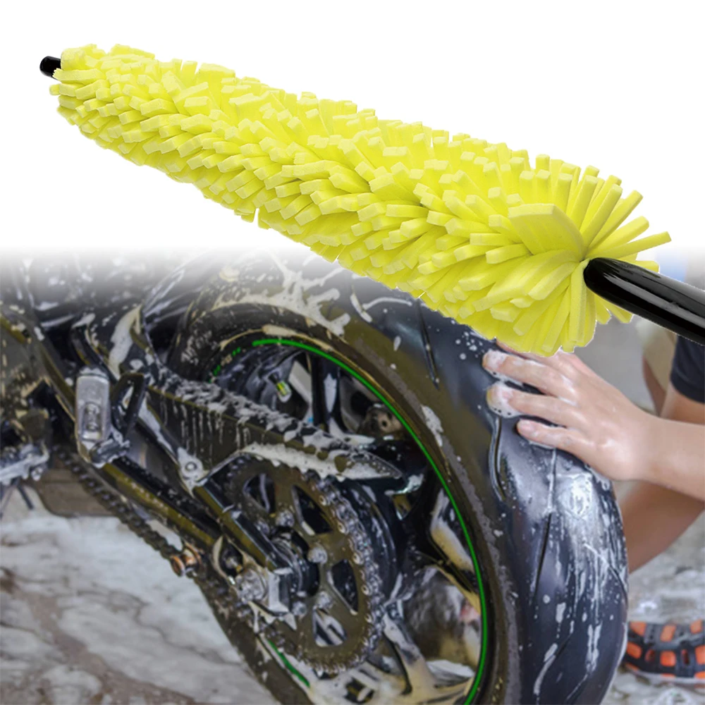 29 cm Schwamm Pinsel Motorrad Felgen Waschmaschine Auto Radkappen Waschen Auto Reinigung Werkzeug Mit Griff