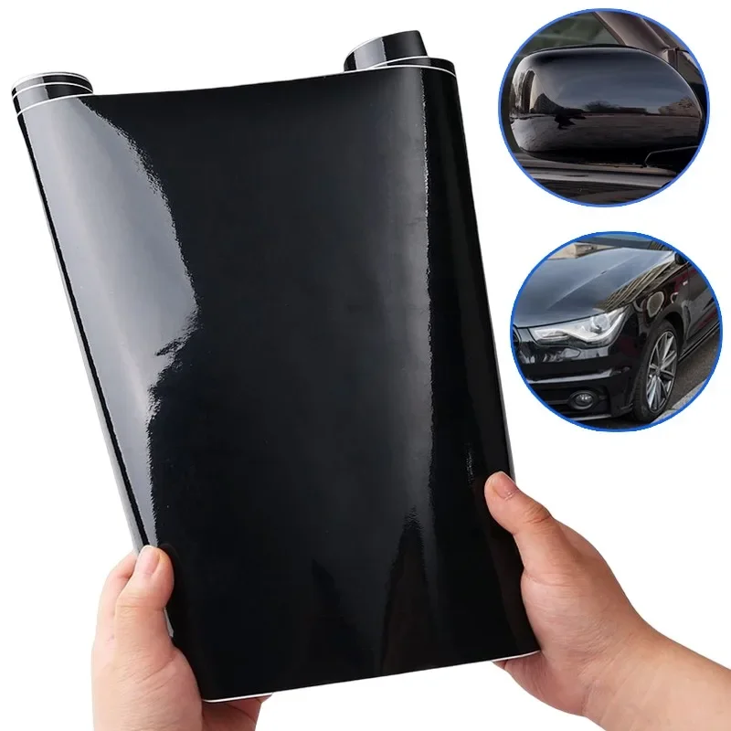 Glänzend schwarze Karosseriefolie Vinyl Wrap Aufkleber selbstklebende – Bild 2