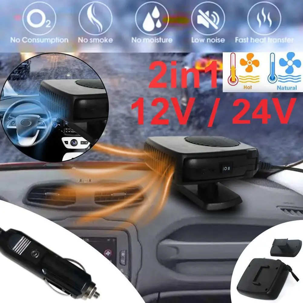 Tragbare 12V 24V Auto Heizung Fan Dual Funktion Defroster Demister – Bild 3