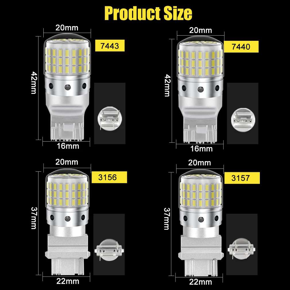 Canbus T20 7440 WY21W W21W 7443 W21/5W Auto Blinker LED T25 (2 Stück) – Bild 6