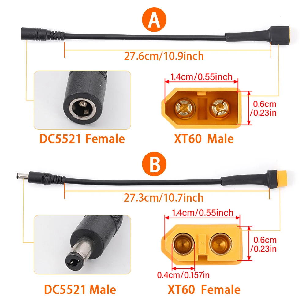 Solar Connection Line XT60 Stecker/Buchse auf DC5521 18AWG – Bild 3