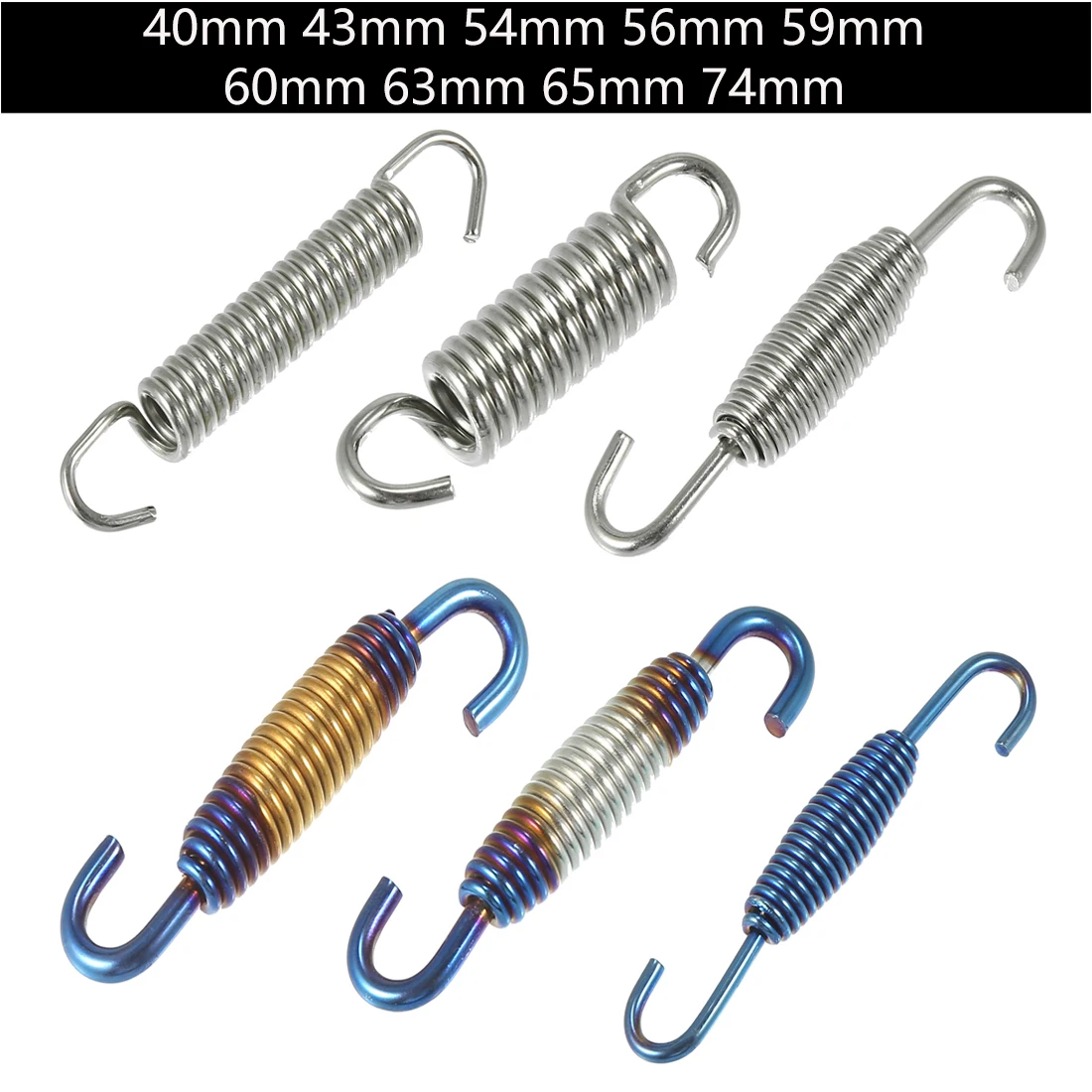 Motorräder Universal Auspuffrohr Feder 63mm 2,5" Edelstahl Auspuffrohr Federhaken Modifiziertes Zubehör