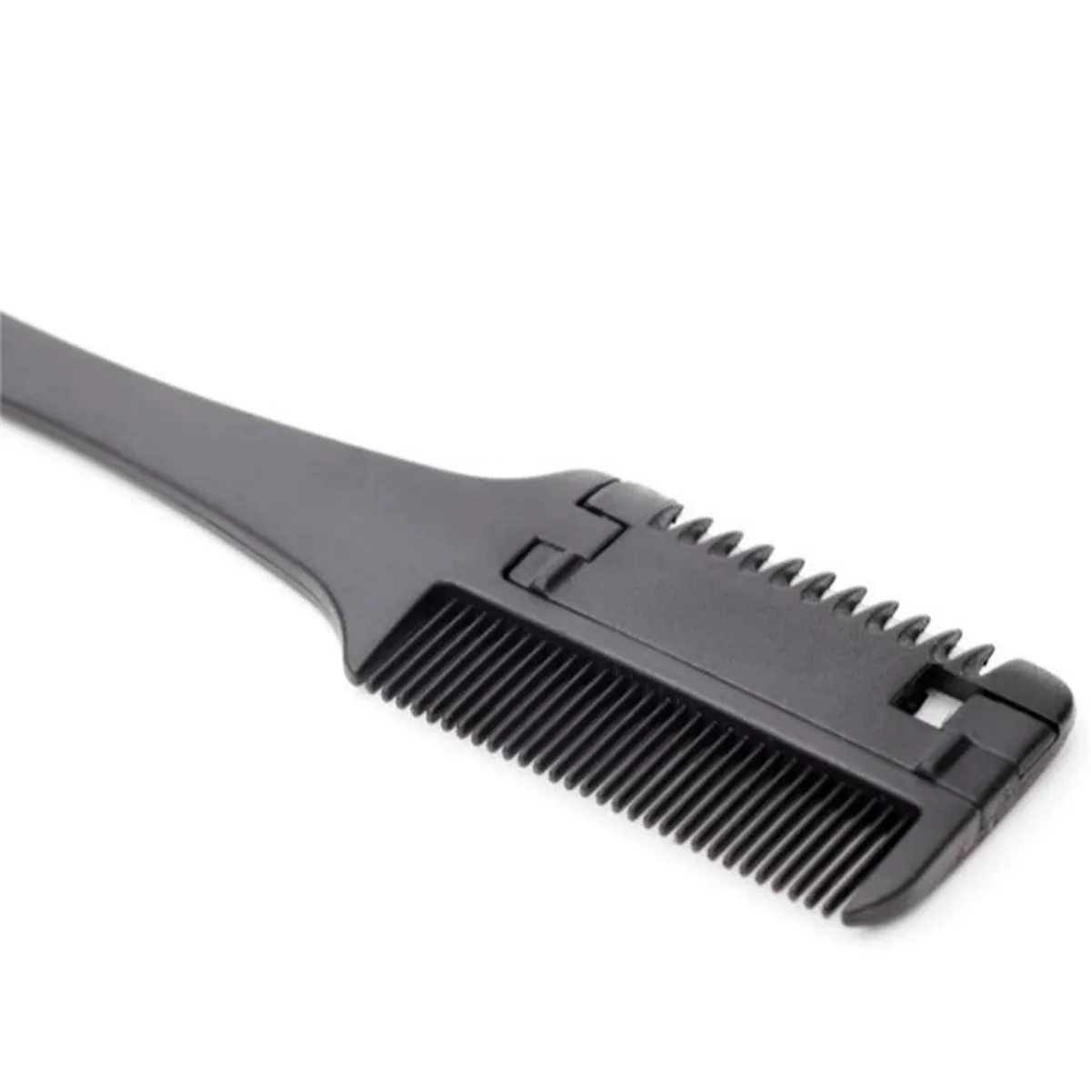 Haarschneidekamm, schwarzer Griff, Haarbürsten mit Rasierklingen – Bild 6