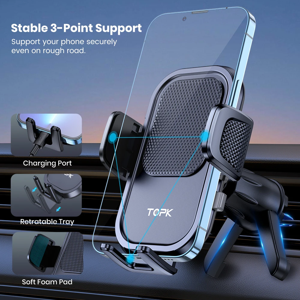 TOPK Universal Autotelefonhalter Schwerkraft Autohalterung für Telefon – Bild 4