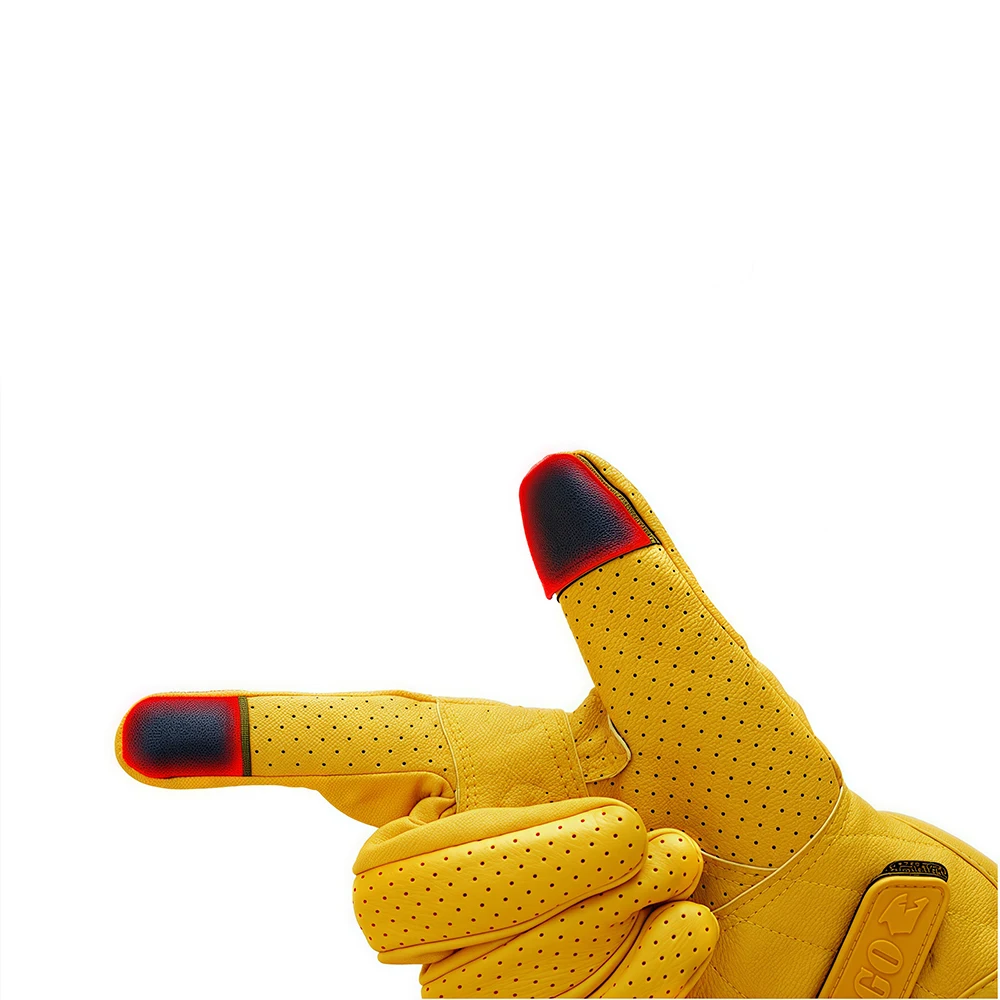 Gelbe atmungsaktive Motorrad-Rennhandschuhe – Bild 6