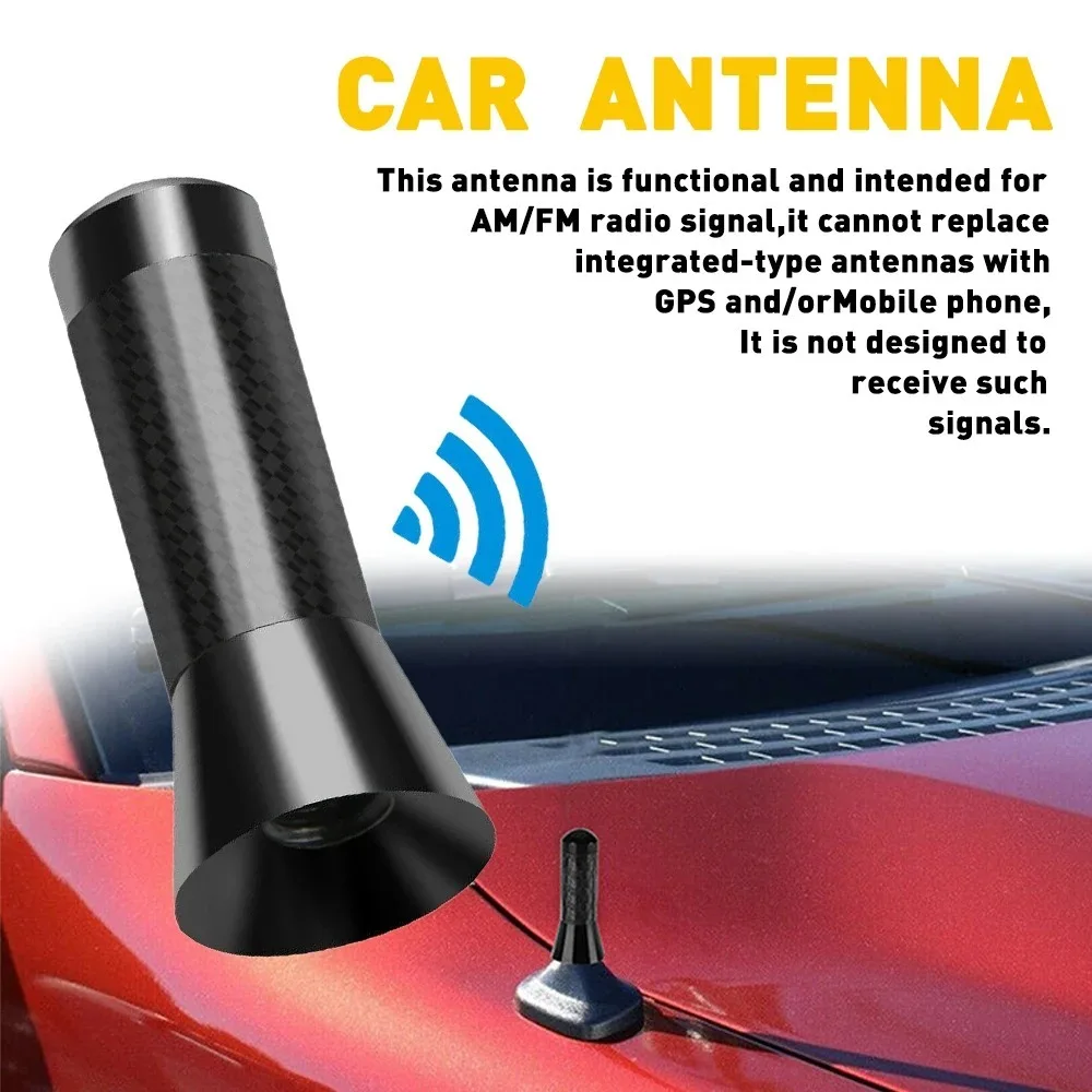 Marke Neue Carbon Faser Schraube Metall Kurze Stubby Mast Antenne Auto – Bild 2