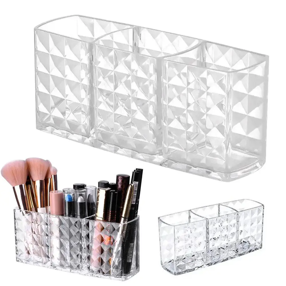 3-Fach Make-up Pinsel Halter Kosmetik Organizer Aufbewahrungsbox Lippenstift Augenbrauenstift Displayständer