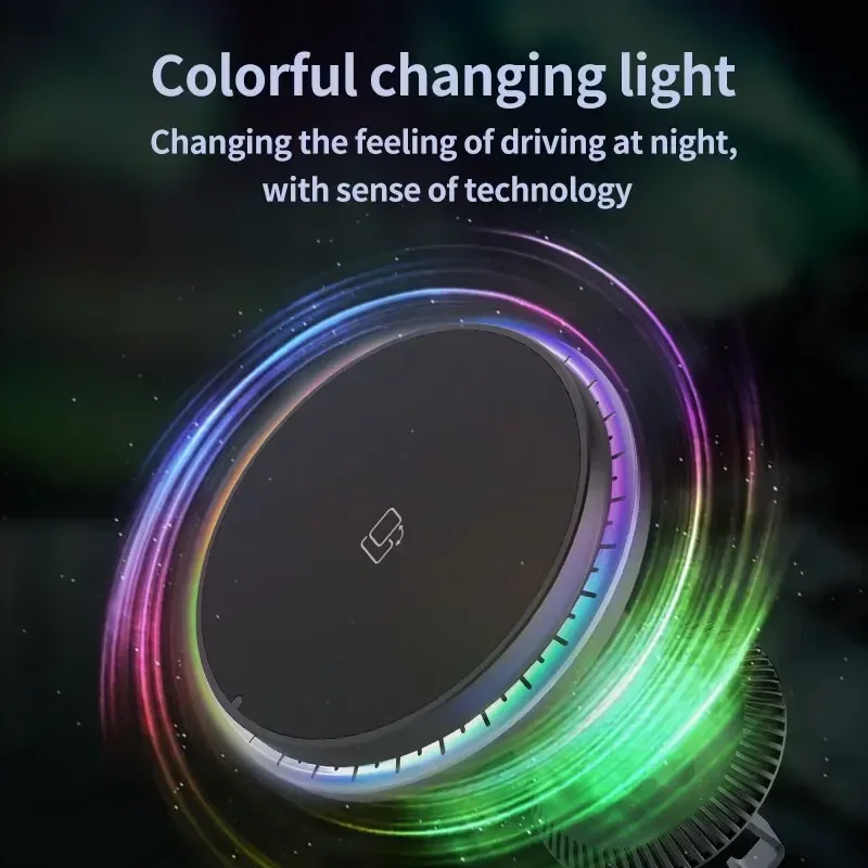 Magnetisches kabelloses Auto-Ladegerät mit RGB-Licht für MagSafe – Bild 4