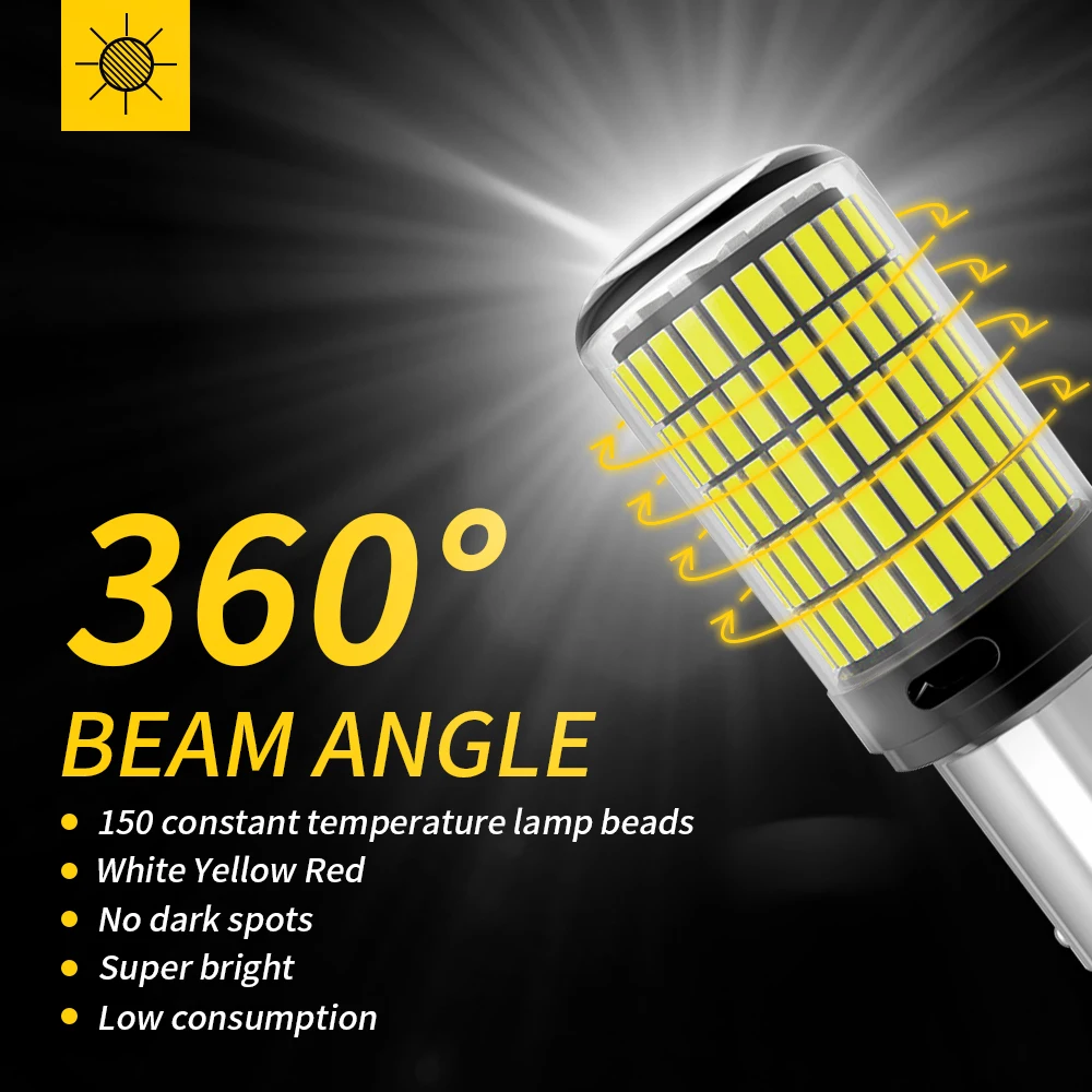 Oprah 2 x Hochleistungs-Auto-LED-Licht 1156 PY21W 1157 BAY15D P21/5 W – Bild 4