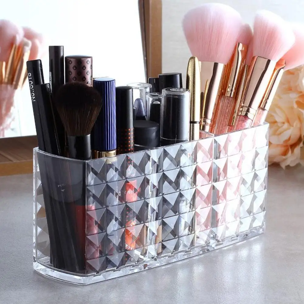 3-Fach Make-up Pinsel Halter Kosmetik Organizer Aufbewahrungsbox – Bild 5