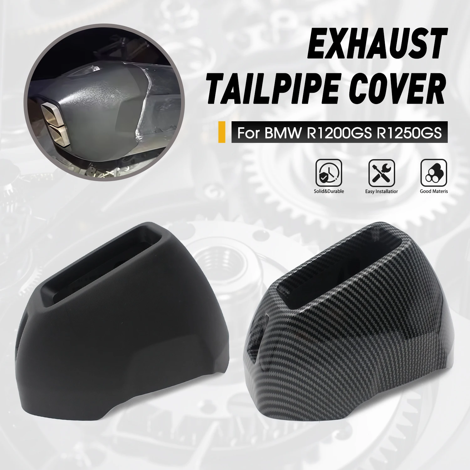 BMW R1200GS / R1250GS 2013-2022 2023 2024 (passend für ADV) Auspuffkappen-Verkleidung Auspuff-Endkappe