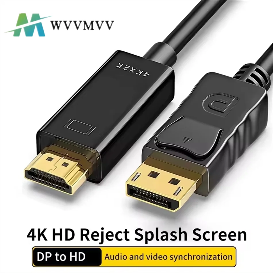 DisplayPort auf HDMI Kabel 4K, 1,8 m, für PC, TV und Projektor
