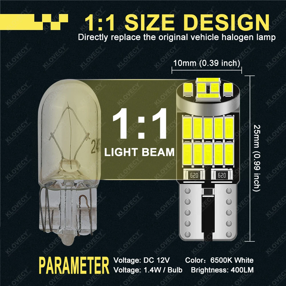 CANBUS Kein Fehler T10 W5W Led-lampe Für Auto Innen Dome Tür Karte – Bild 2