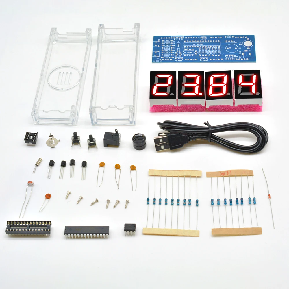 Elektronische Uhr DIY Kit LED Mikro controller Kit Digitaluhr Zeit – Bild 5