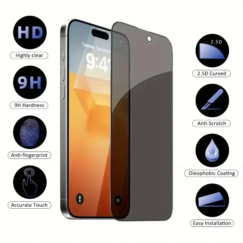 Volle Abdeckung Privatsphäre Screen Protector Für iPhone 16 (5 Stück) – Bild 3